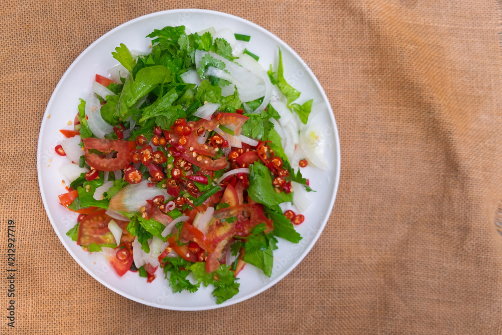 Ingredients prepare for Thai spicy salad Ingredients prepare for Thai spicy salad