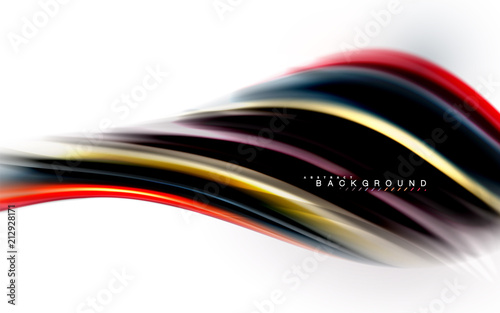 Fluid liquid mixing colors concept on light grey background, wave and swirl curve flow line, trendy abstract layout template for business presentation, app wallpaper banner, poster or wallpaper
