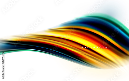 Fluid liquid mixing colors concept on light grey background, wave and swirl curve flow line, trendy abstract layout template for business presentation, app wallpaper banner, poster or wallpaper