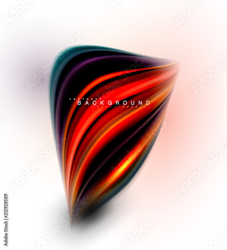 Fluid liquid mixing colors concept on light grey background, wave and swirl curve flow line, trendy abstract layout template for business presentation, app wallpaper banner, poster or wallpaper