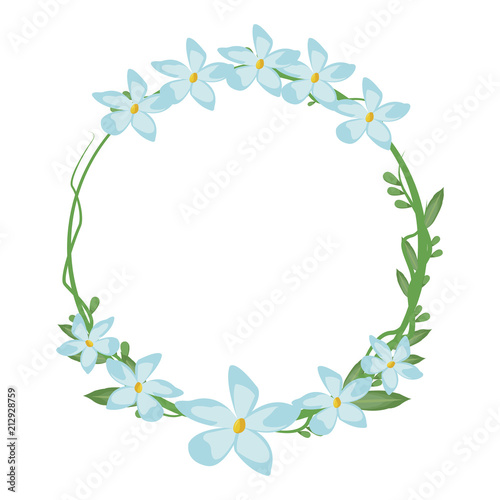 Decorative flowers blank round frame vector illustration graphic design © Jemastock