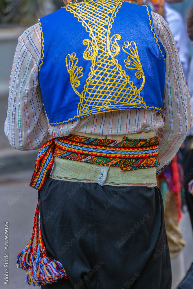 Detail of Turkish folk costume for man
