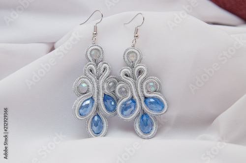 earrings white   handmade photo