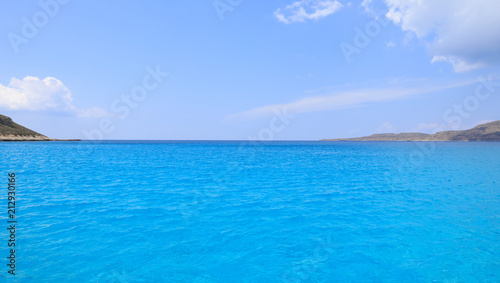 Seascape Simos beach  Elafonisos island  Peloponnese  Greece  June 2018. View from the yacht.