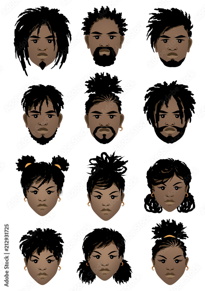 Different hairstyles set woman Royalty Free Vector Image