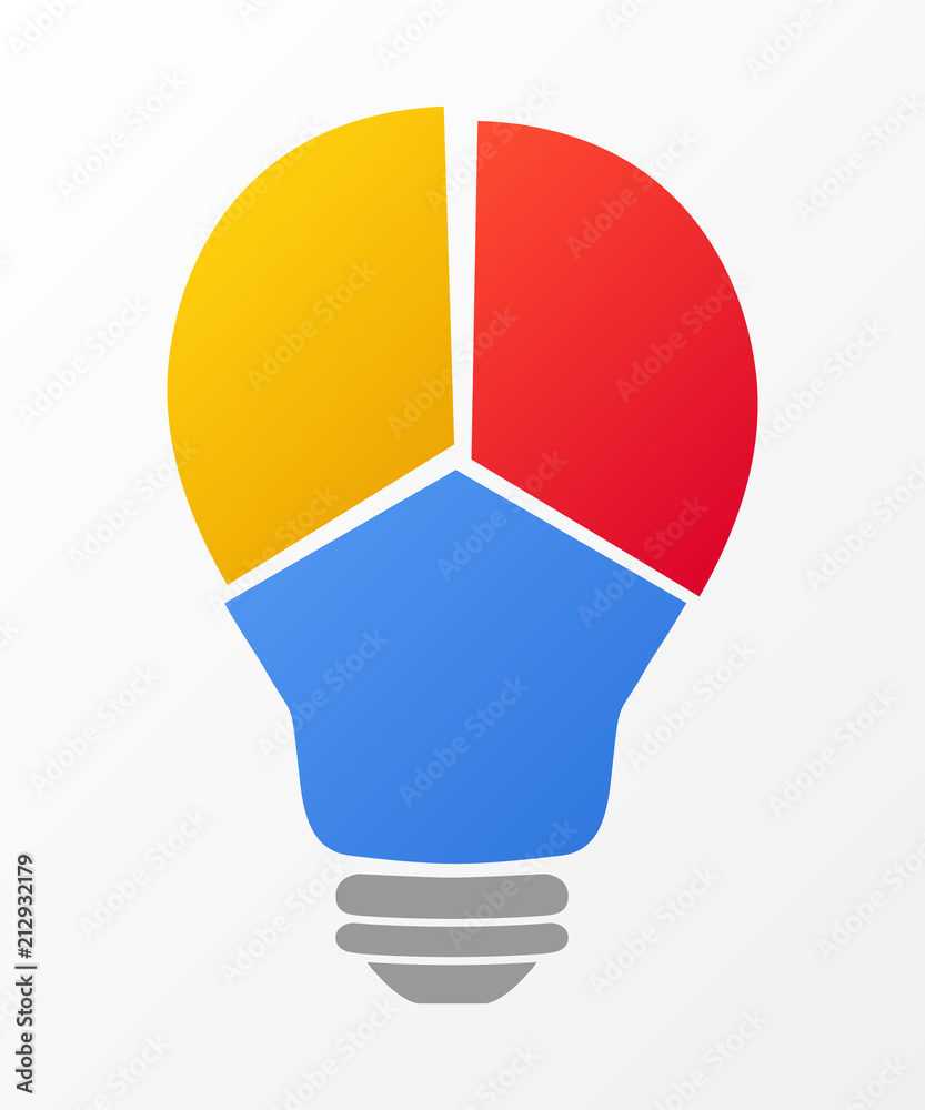 Concept of a bulb with copyspace. Template of business infographic. Vector. Concept of a bulb with copyspace. Template of business infographic. Vector.