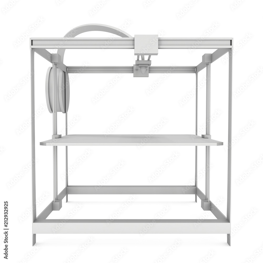 3D Printer isolated on white render illustration 3D Printer isolated on white render illustration