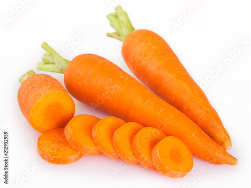 Fresh carrot on white background