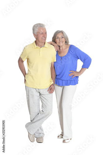 portrait of senior couple hugging