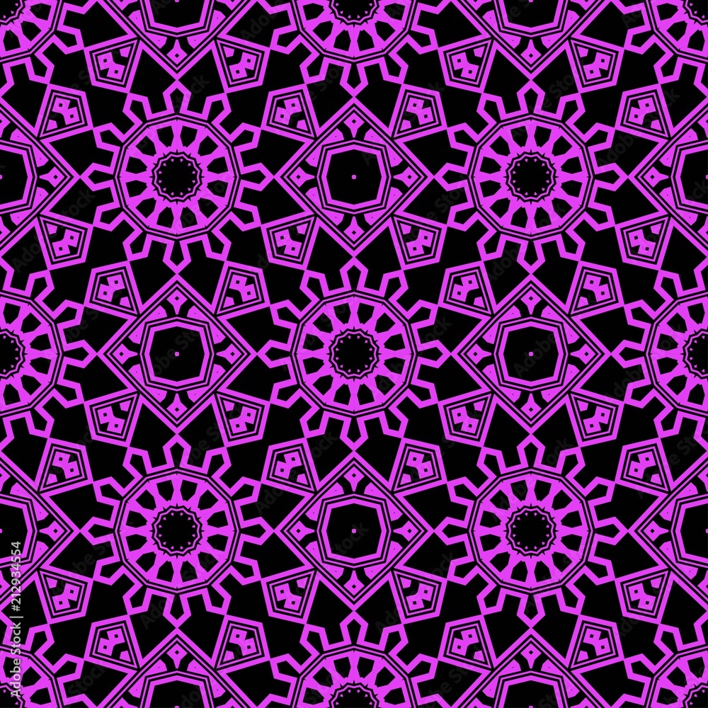 vector illustration. pattern with floral mandala, decorative border. design for print fabric, super bandana.