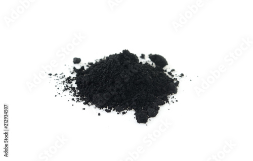 activated charcoal isolated on white background