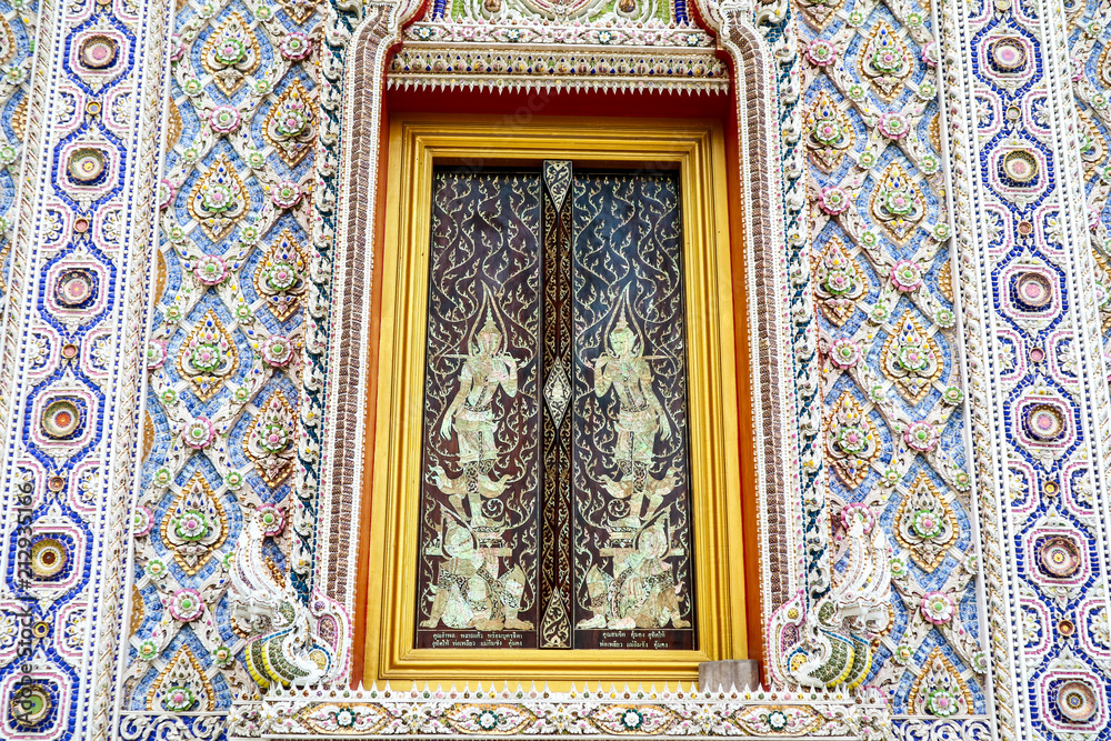 Art of borken mosaic interior and decorate at Banglamung Temple