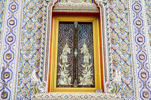 Art of borken mosaic interior and decorate at Banglamung Temple