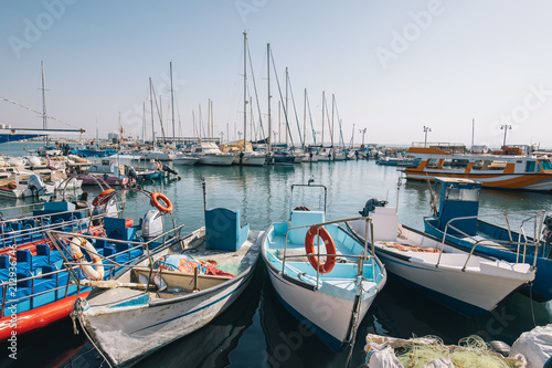 Fishing boats in the marina of Acre, Israel