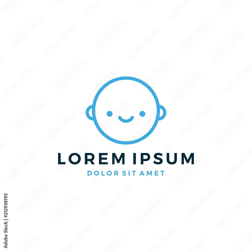 baby head face toddler logo cute vector line art outline lineart monoline simple minimal baby head face toddler logo cute vector line art outline lineart monoline simple minimal