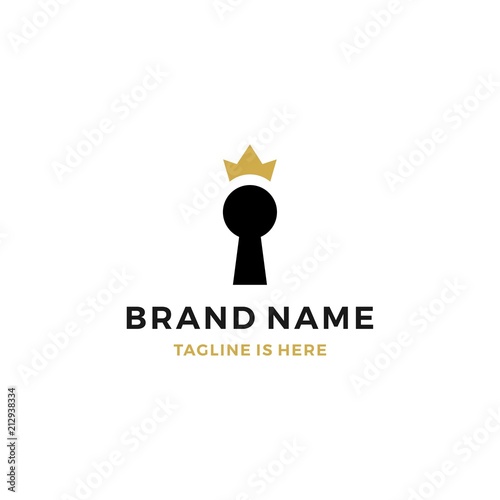 royal king key hole keyhole crown logo vector download