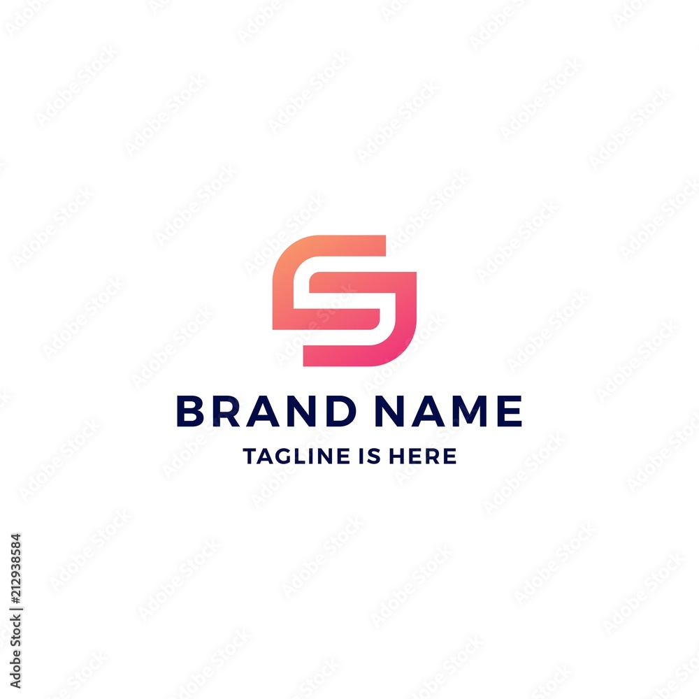 s letter minimal simple vibrant logo vector icon