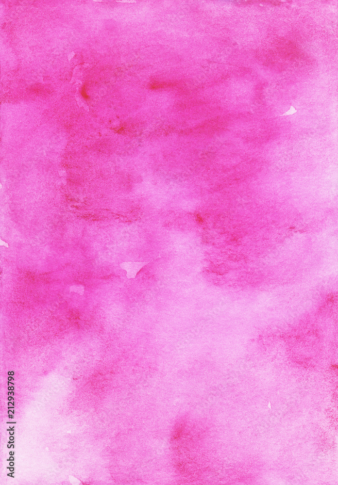 Bright pink watercolor stains. Fuchsia background