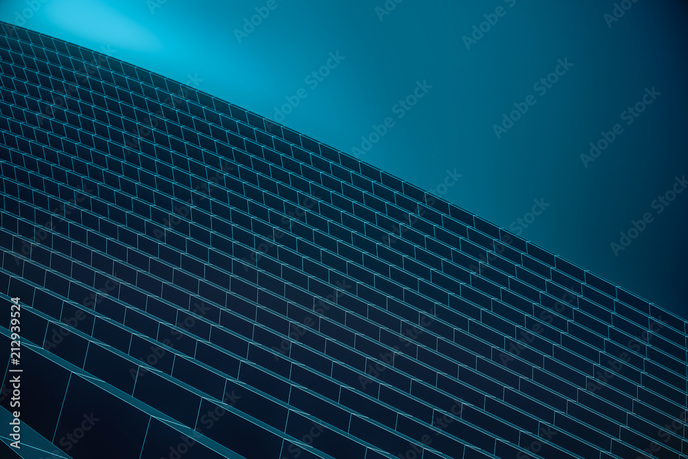 Abstract 3d Curved Background with line. Circular Shapes Modern ...