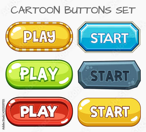Cartoon buttons set game.Vector illustration