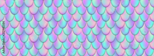 Creative vector illustration of holographic mermaid tail background isolated on transparent background. Art design mesh gradient magic fish skin. Abstract concept graphic water-nymph element