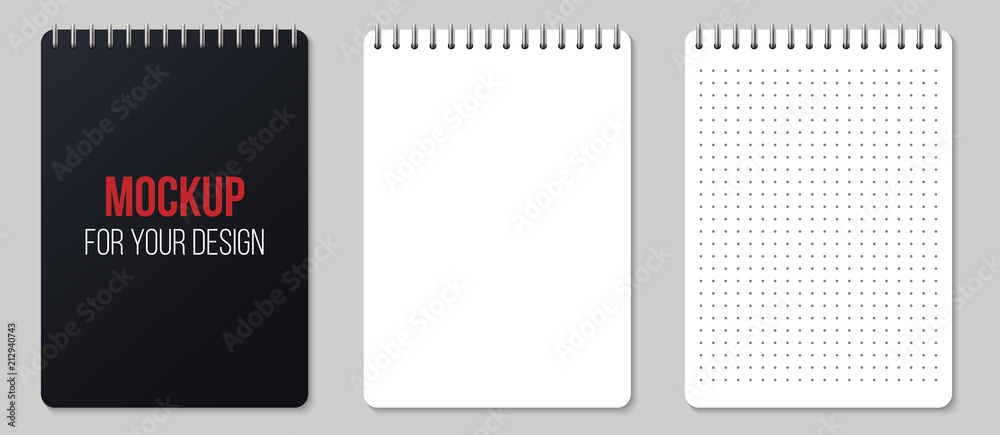 Creative vector illustration of realistic notebooks lined and dots paper page isolated on transparent background. Art design clean spiral notepad blank mockup template. Abstract graphic element Creative vector illustration of realistic notebooks lined and dots paper page isolated on transparent background. Art design clean spiral notepad blank mockup template. Abstract graphic element