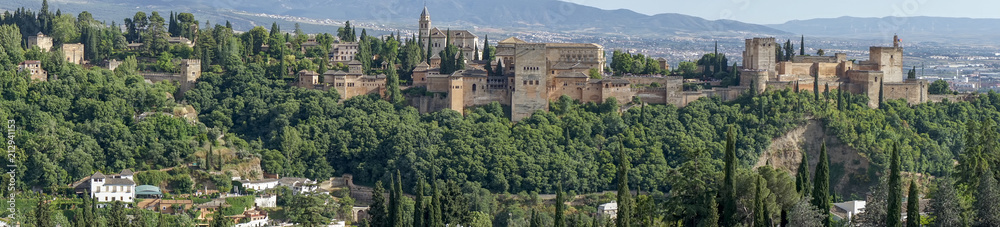 Panorámica de alhambra de Granada, España