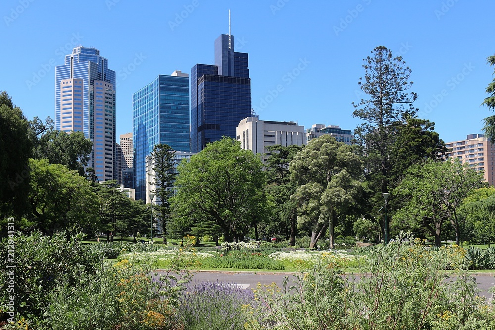 Beautiful park in the city - Carlton Gardens in Melbourne, Australia Beautiful park in the city - Carlton Gardens in Melbourne, Australia