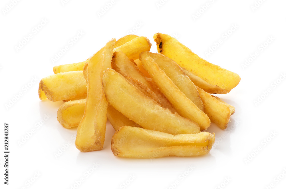potato fry on white isolated background potato fry on white isolated background