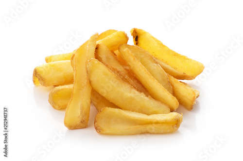 potato fry on white isolated background