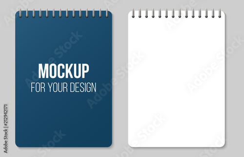 Creative vector illustration of realistic notebooks lined and dots paper page isolated on transparent background. Art design clean spiral notepad blank mockup template. Abstract graphic element