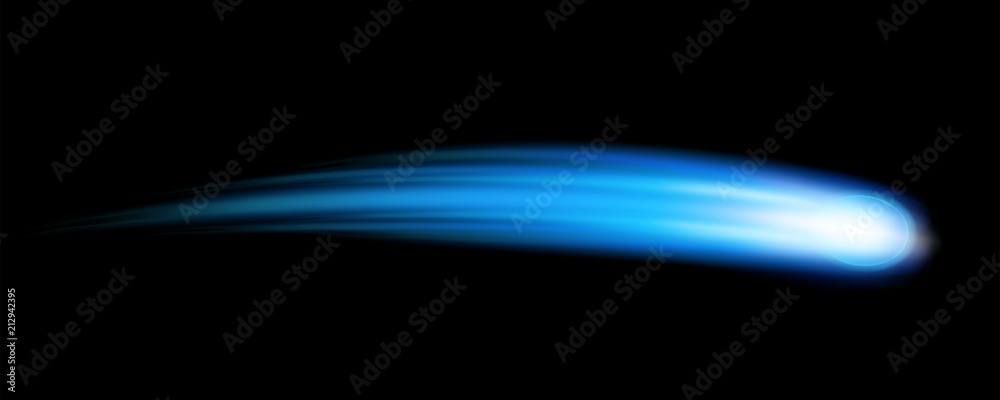 Creative vector illustration of flying cosmic meteor, planetoid, comet, fireball isolated on transparent background. Fire ball art design. Armageddon catastrophe. Abstract concept graphic element - obrazy, fototapety, plakaty 