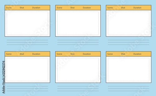 Creative vector illustration of professional film storyboard mockup isolated on transparent background. Art design movie story board layout template. Abstract concept graphic shot and scene element