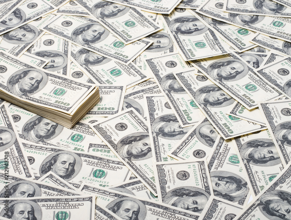 Background of 100 dollar bills