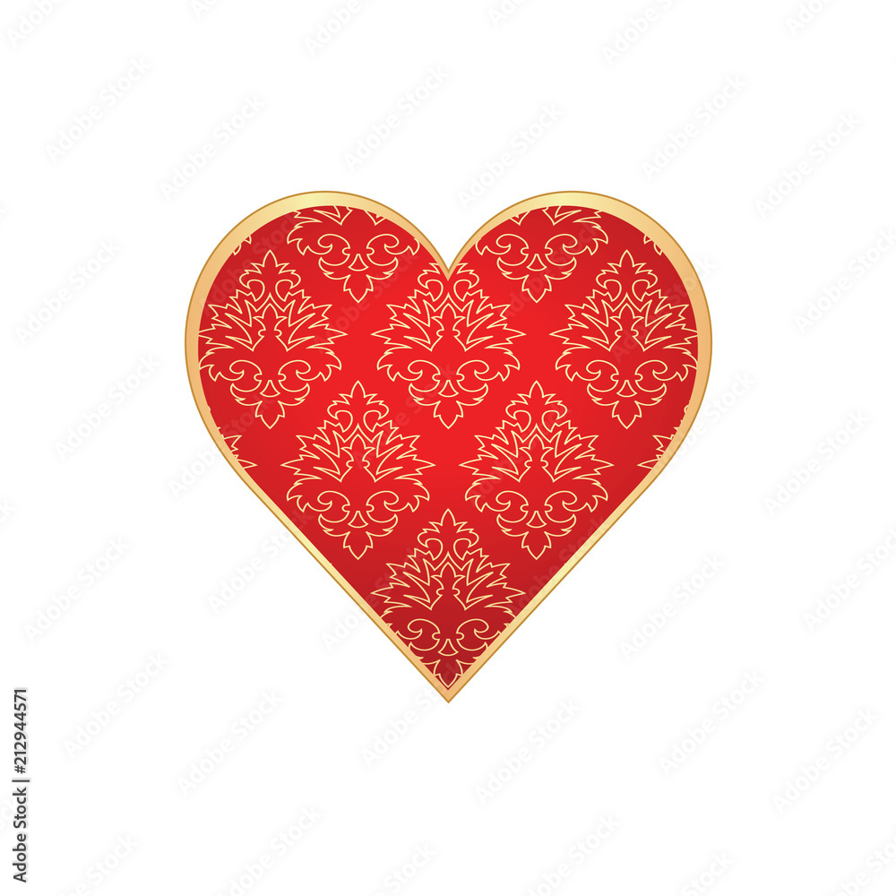 Heart shape with hand drawn ornament Heart shape with hand drawn ornament