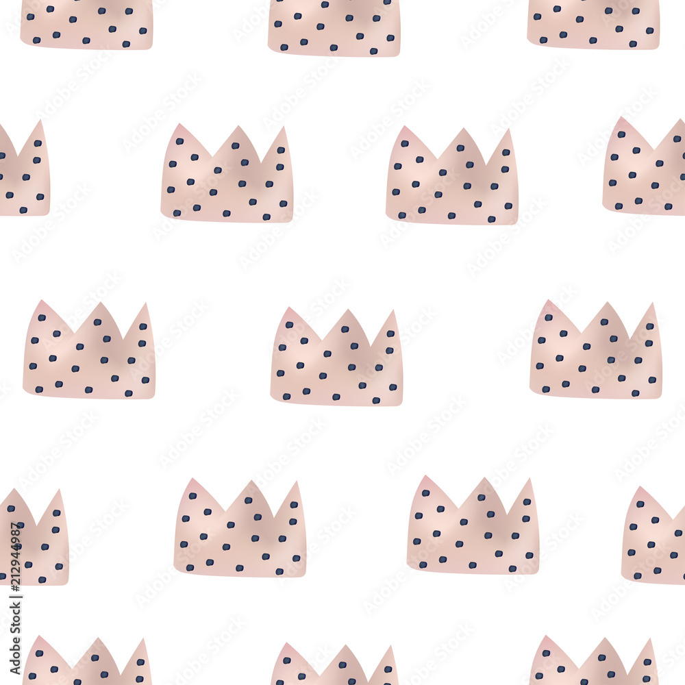 Pattern with crown in scandinavian style. Gradient color and pastel colors. For kids,nursery,girls. Pattern with crown in scandinavian style. Gradient color and pastel colors. For kids,nursery,girls.