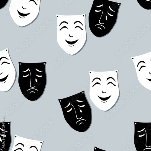 Pattern of the theatrical emotion masks