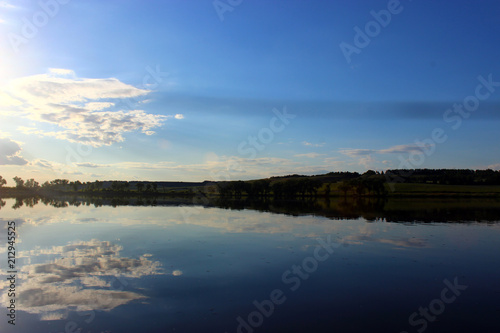 In the reflection of the water