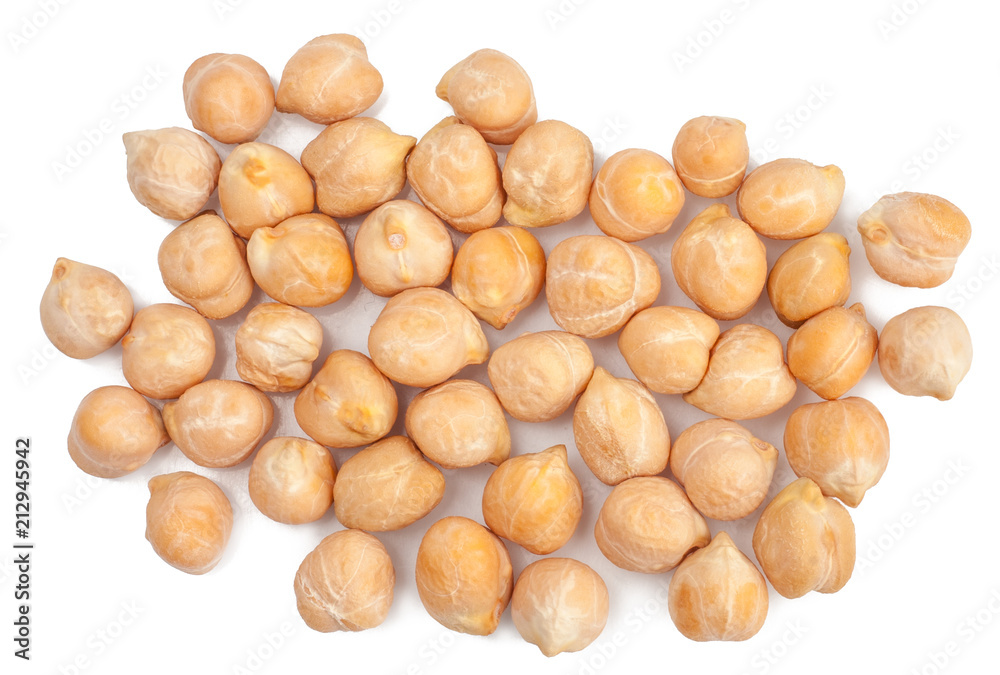 Peas isolated on white, top view Peas isolated on white, top view