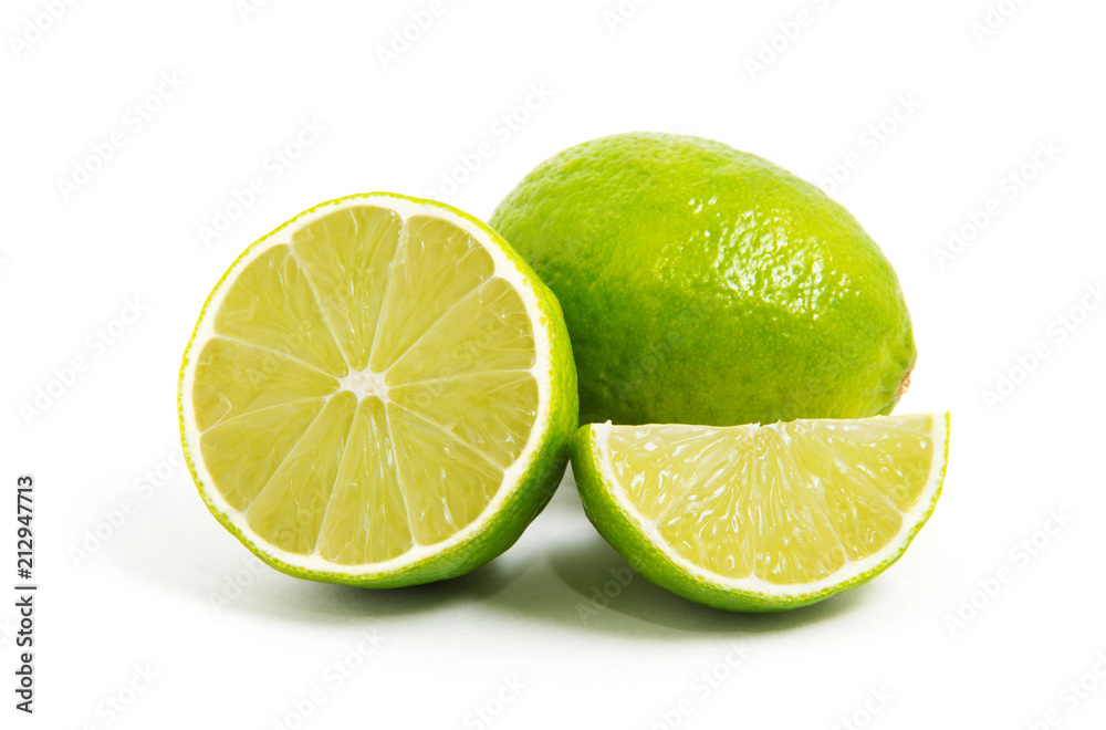 Fresh lime isolated on white