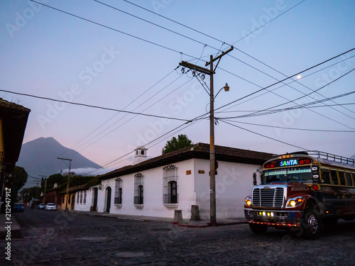 Bus in Antigua Guatemala