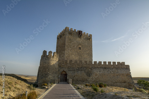 Castillo de Tiedra al atardecer un dia de verano en Valladolid photo