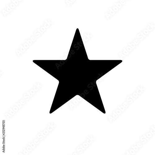 Star icon with slightly rounded corners. Easily colorable vector design on isolated background.