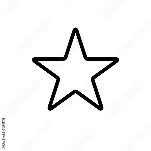 Star icon with slightly rounded corners, outline variant. Easily colorable vector design on isolated background. photo
