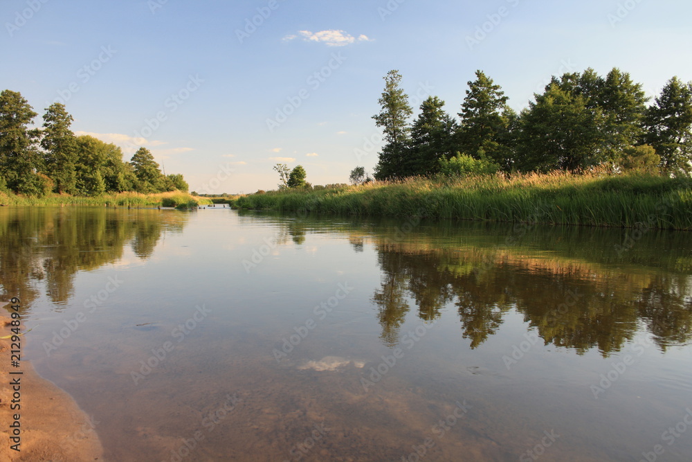 River in the summer, Nida river, świętokrzyskie