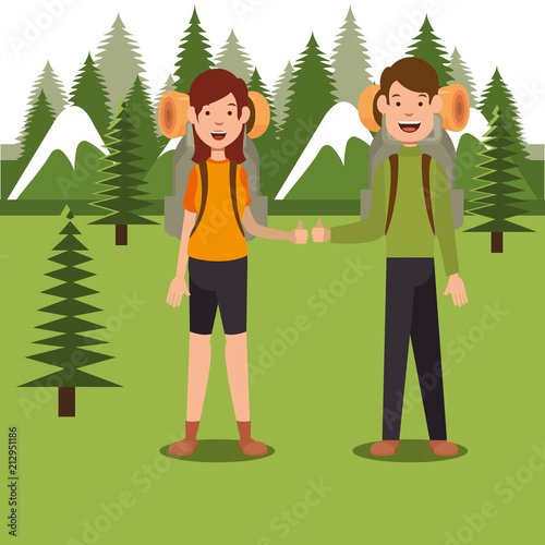 couple scouts in the camping zone scene