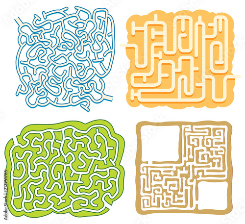 A set of maze puzzle game template