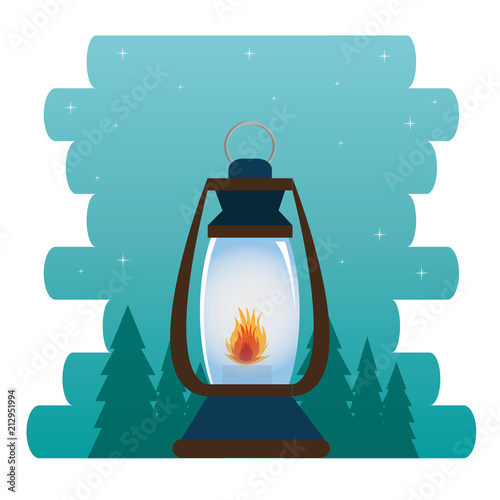 camping zone with lantern