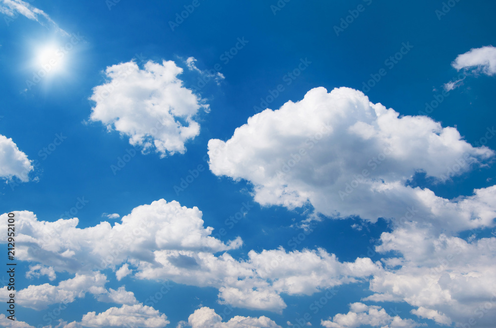 Obraz premium White clouds in blue sky.