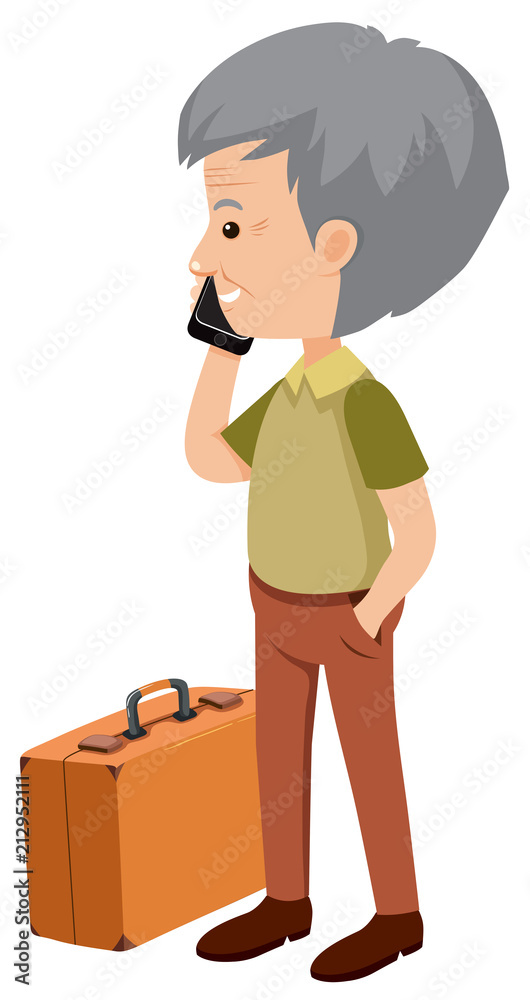 An Elderly Man and Suitcase An Elderly Man and Suitcase